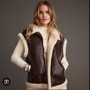 OFFLINE by Aerie Sherpa Lined Faux Leather Vest